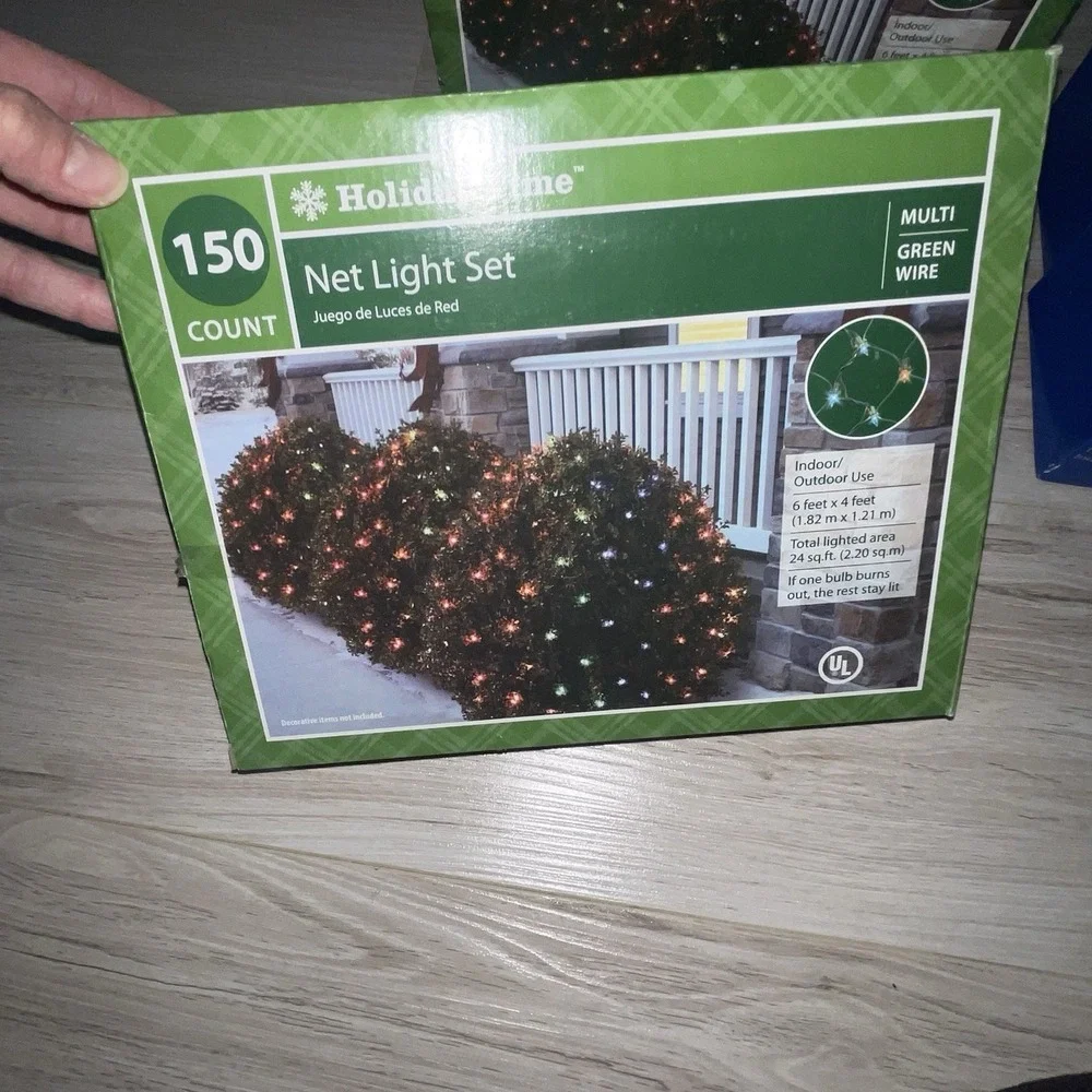 Lot 3 New Holiday Time Christmas Net Lights 150ct Multi-Color Indoor Outdoor 6x4